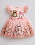 Cute Owl Castle Tulle Party Dress