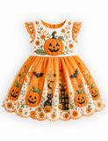 Halloween Black Cat Pumpkin Dress