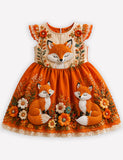 Cute Fox Flower Sleeveless Dress