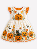 Halloween Black Cat Pumpkin Dress