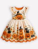 Halloween Black Cat Pumpkin Dress