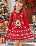Christmas Cartoon Deer Sweater Dress