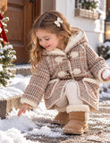 Pink Plaid Hooded Duffle Coat