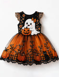 Halloween Ghost & Pumpkin Tulle Party Dress