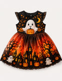 Halloween Ghost & Pumpkin Party Dress