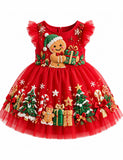 Christmas Gingerbread Man Appliqué Tulle Dress