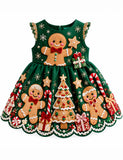 Christmas Gingerbread Man Appliqué Dress