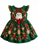 Christmas Owl Wreath Party Dress