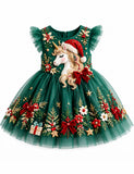 Christmas Uniron Floral Tulle Dress