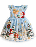 Snowflake Princess & Santa Claus Castle Party Dress