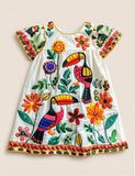 Exotic Jungle Toucan Flutter Dress