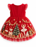 Nutcracker Embroidered Toyland Christmas Tulle Party Dress