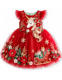 Festive Unicorn Christmas Tulle Dress