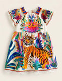 Vibrant Tiger Bloom Dress