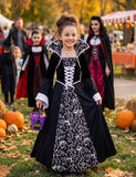 Halloween Medieval Stand-up Collar Horn Sleeve Witch Dress