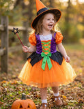 Halloween Witch Cape Magic Dress Set