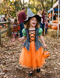 Halloween Witch Cape Magic Dress Set