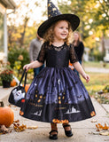 Halloween Ghost Print Lace Dress