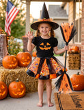Halloween Tutu Skirt + Witch Hat + Magic Wand Set