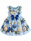 Christmas Lantern-Themed Bow Party Dress