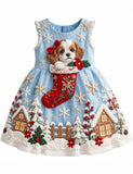 Christmas Puppy Socks Party Dress