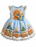 Snowflake Gingerbread Man Appliqué Dress