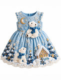 Christmas Snowflake Polar Bear Appliqué Dress