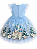 Christmas Snowfalke Princess Tulle Party Dress