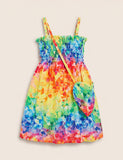 Cute Pattern Prints Dress & Bag