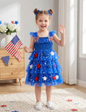 Independence Day 3D Star Multi-layer Tulle Suspender Dress