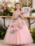 Flower Decoration Sequin Princess Party Dress