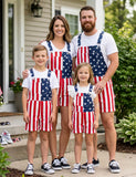 Family Matching Independence Day Printed Overalls