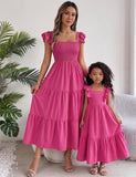 Mom and Me Sweet Little Fly Sleeve Halter Dress
