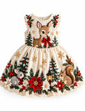 Christmas Little Deer Woodland Party Dress