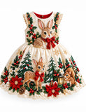 Festival Animal Floals Christmas Dress