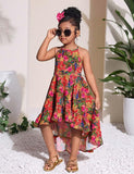 Mom and Me Tropical Fruit Tie-dye Dress