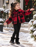 Plaid Fleece Jacket & Romper Set