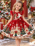 Princess & Santa Claus Castle Bow Party Dress