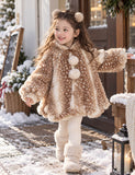 Cozy Fawn Print Faux Fur Coat