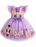 Christmas Nutcrackers Embroidery Tulle Party Dress