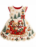 Christmas Puppy Sleigh Party Dress