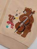 Animal Concert Embroidered Hooded Cardigan