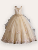 Pearl Trailing Evening Wedding Dress