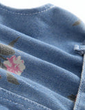 Blomsterprint i talje denimkjole