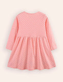Cute Bunny Applique Long Sleeve Dress