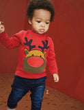 Cartoon Christmas Elk Embroidered Sweatshirt