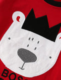 Cute Bear Applique Long Sleeve Two-piece Set