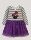 Halloween Magic Black Cat Applique Tulle Dress