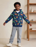 Dinosaur Print Zip-up Hoodie