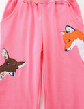 Autumn Animal Applique Sweatpants